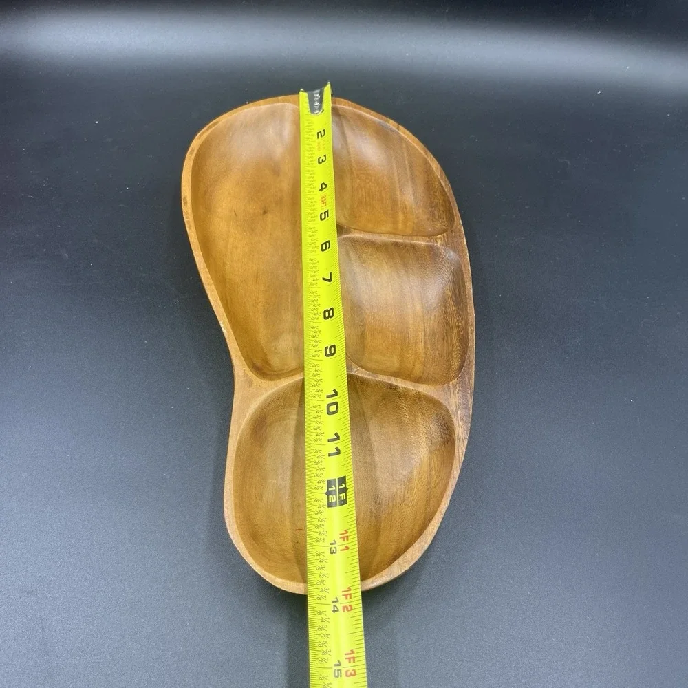 EUC Vintage MCM TEAK DIVIDED SERVING PLATE 18